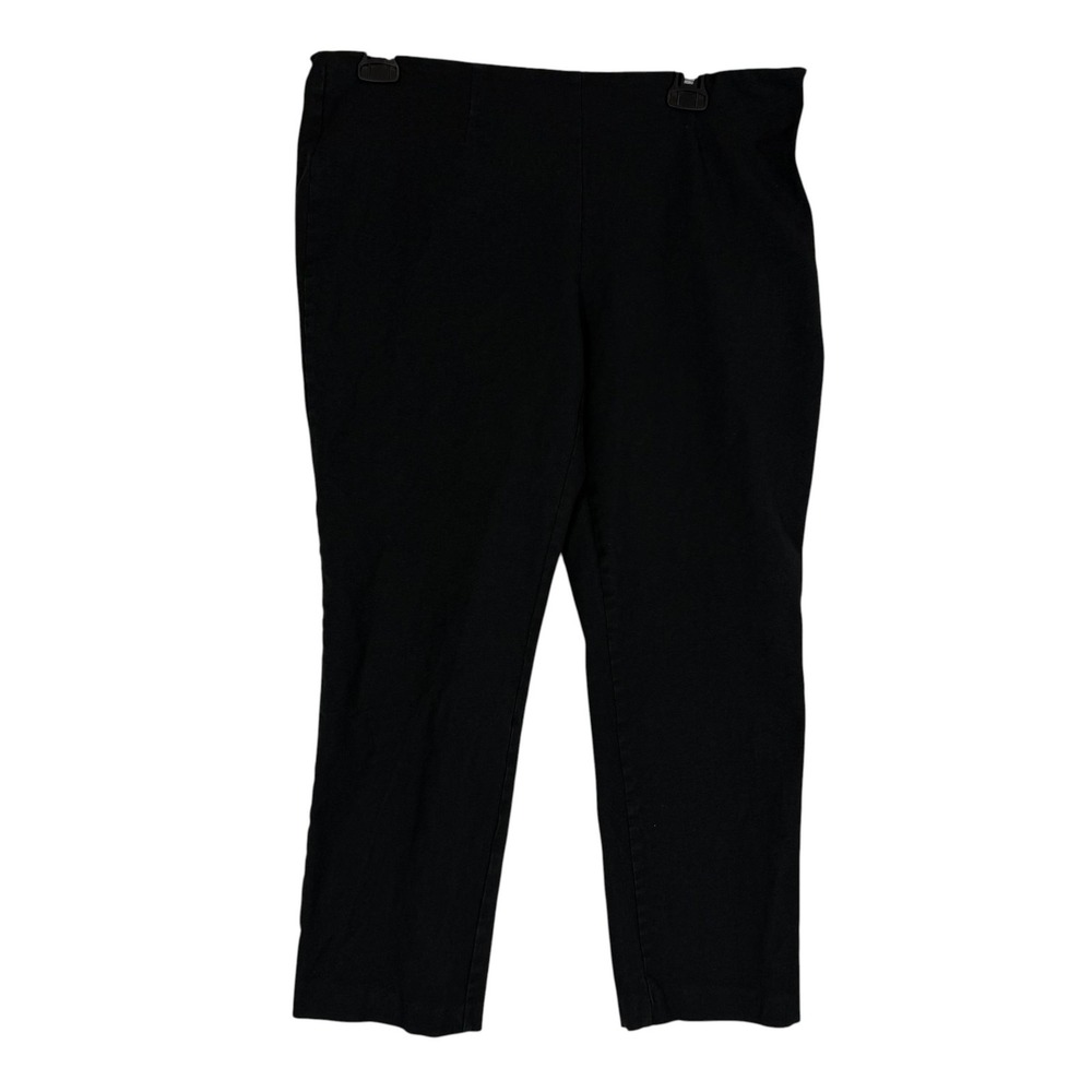 Time And Tru Pants Womens 12 Black Capri Twill Tapered Stretch Zip Pockets Work